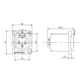 Roxtone RX5FDWP-BG Разъем XLR панельный мама 5-ти контактный, IP66