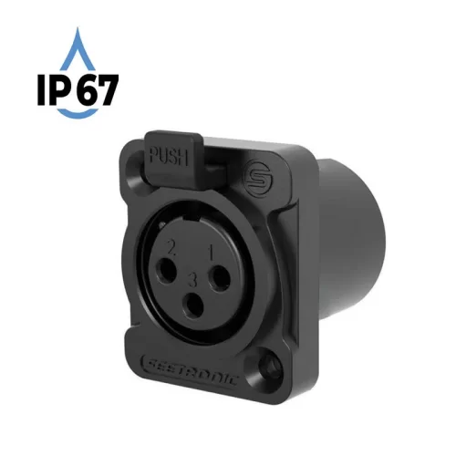 Seetronic K3F2C-W-B-67 Разъем Cannon (XLR) панельный, мама, 3-х контактный, IP67