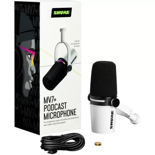 Shure MV7+-W студийный микрофон для подкастов