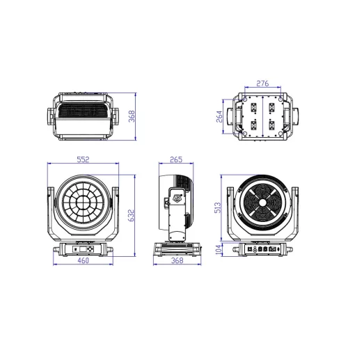 Silver Star SS9692XLEM NF9 Вращающаяся голова Wash, 32х50 Вт., RGBL, LED-кольцо RGBCW, IP66