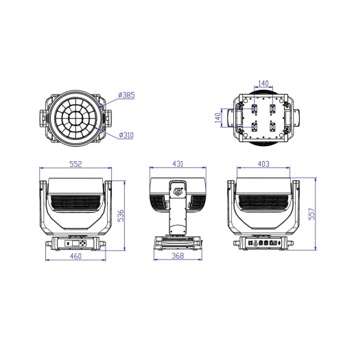 Silver Star SS9692XLEM NF9 Вращающаяся голова Wash, 32х50 Вт., RGBL, LED-кольцо RGBCW, IP66