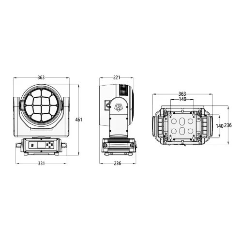 Silver Star NW6 Вращающаяся голова Wash, 12x60 Вт., RGBL, LED-кольцо, IP66