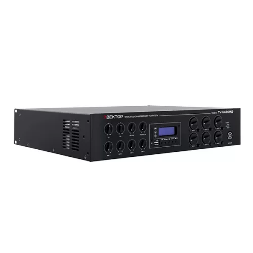 ВЕКТОР ТУ-6480МД (V2) Трансляционный микшер-усилитель, 480 Вт., 6 зон, MP3, FM, Bluetooth