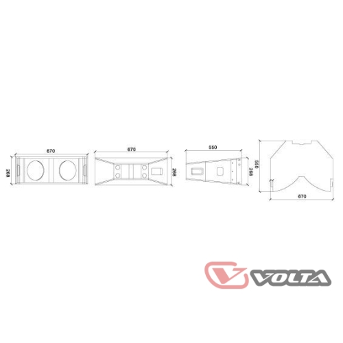 Volta LA-208 TOP Элемент ЛМ, 620 Вт., 2x8"+3"
