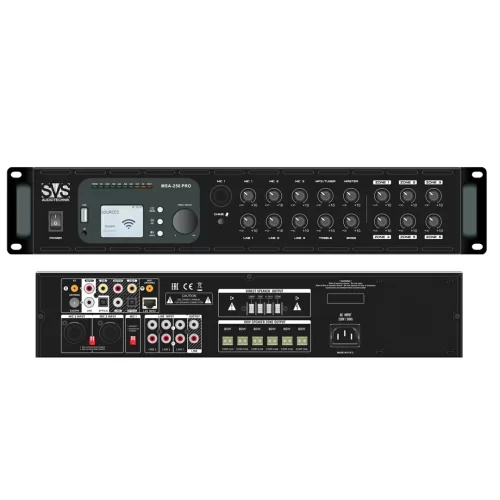 SVS Audiotechnik MSA-250 PRO Трансляционный микшер-усилитель, 250 Вт., MP3, Bluetooth, потоковое аудио