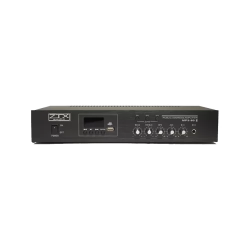 ZTX audio MP3-80 Трансляционный микшер-усилитель, 80 Вт., MP3, FM, Bluetooth, 3 зоны