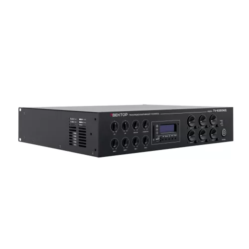 ВЕКТОР ТУ-6350МД (V2) Трансляционный микшер-усилитель, 350 Вт., 6 зон, MP3, FM, Bluetooth