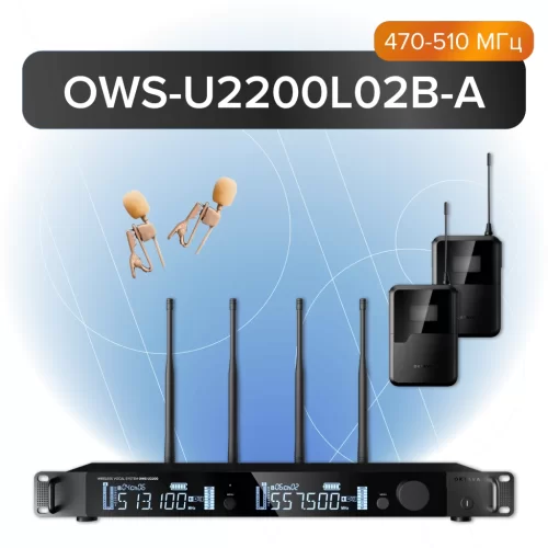 Октава OWS-U2200L02B-A Радиосистема с 2-мя петличными микрофонами