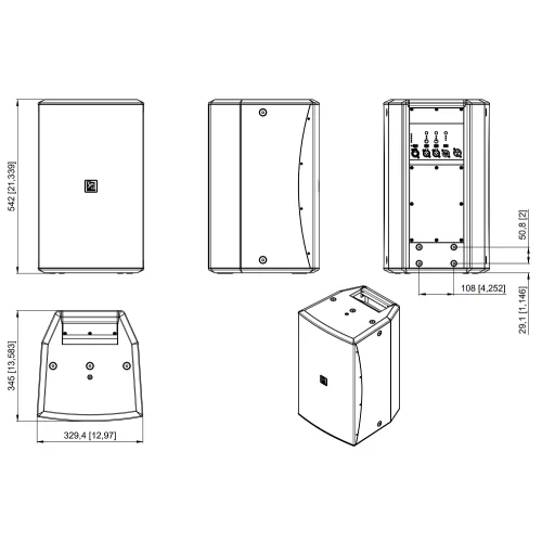 Audac VEXO110A/W Активная АС, 450 Вт., 10"