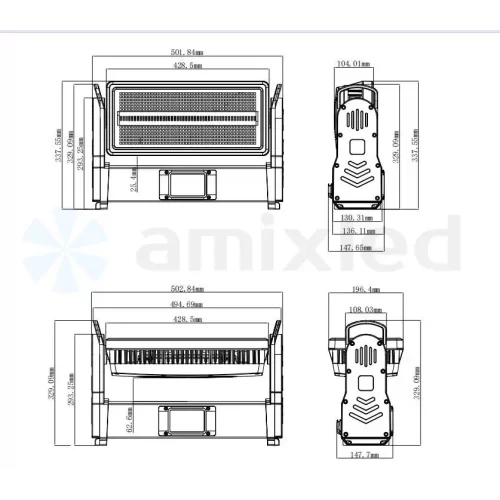 Amixled IP Strobe 1000 LITE Моторизованный LED-стробоскоп, 240х2 Вт. CW+WW, 768х0,5 Вт. RGB, IP65