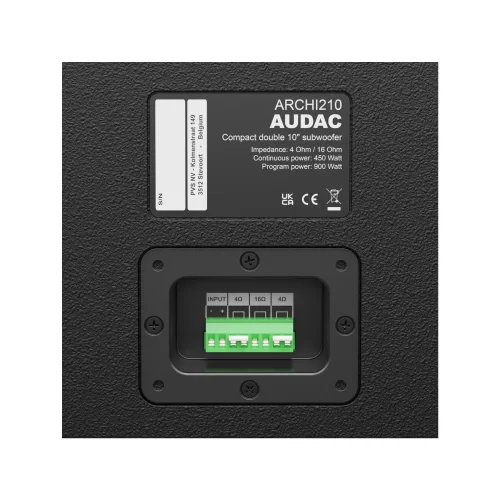 Audac ARCHI210/W Пассивный сабвуфер, 450 Вт., 2х10"