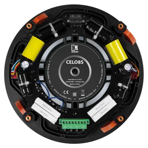 Audac CELO8SI/W Встраиваемый сабвуфер, 2х50 Вт.- 8 Ом., 8"