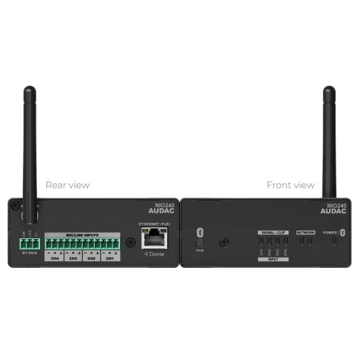 Audac NIO240 Интерфейс Dante/AES67, 4х0, Bluetooth