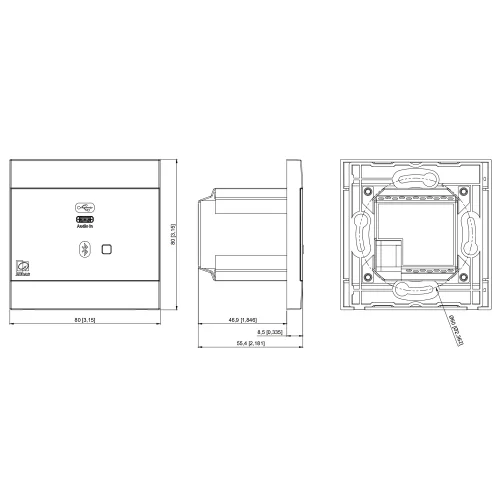 Audac NWP400/W Настенная панель, Bluetooth, Dante/AES67