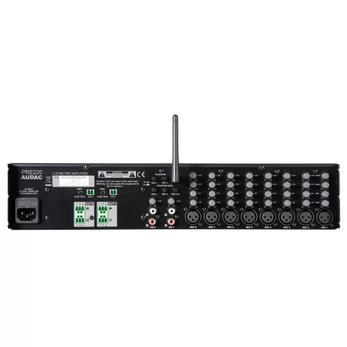 Audac PRE220 10-канальный рэковый микшер, 2 зоны, Bluetooth