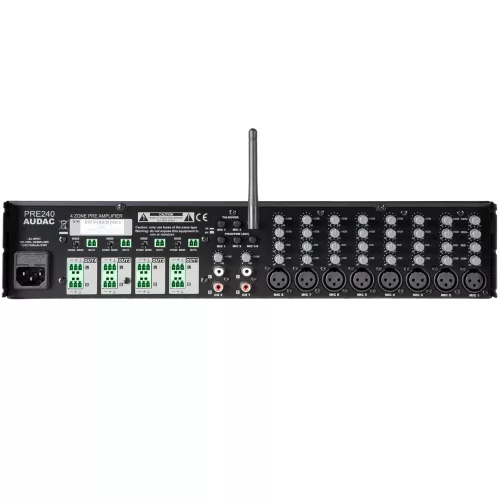 Audac PRE240 10-канальный рэковый микшер, 4 зоны, Bluetooth