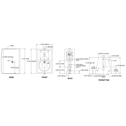 Biamp V2-8B Пассивная АС, 150 Вт., 8"