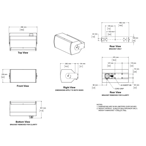 Bose ArenaMatch Utility AMU108 Black Пассивная АС, 250 Вт., 8", IP 55