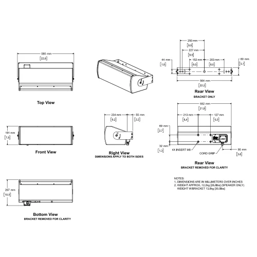 Bose ArenaMatch Utility AMU206 Black Пассивная АС, 250 Вт., 2х6,5", IP 55