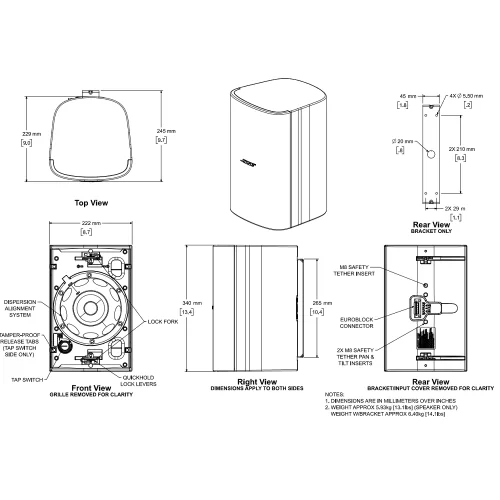 Bose DesignMax DM6SE White Трансляционная АС, 5/10/20/40/80 Вт., 70/100 В, 6,5", пара