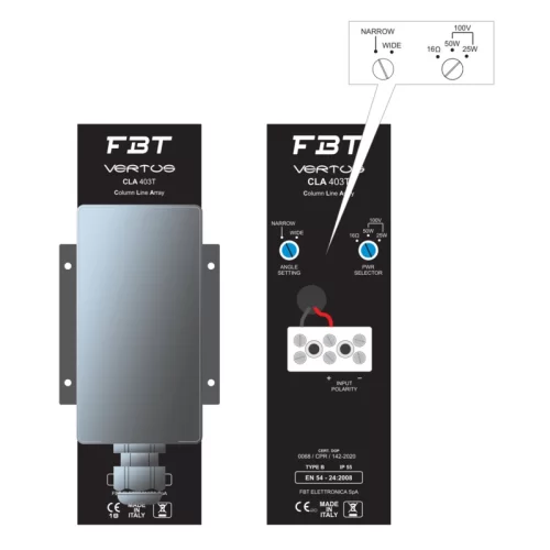 FBT Vertus CLA 403TW Пассивная звуковая колонна, 60 Вт. - 16 Ом.; 50/25 Вт. - 100 В, 4х3", IP55