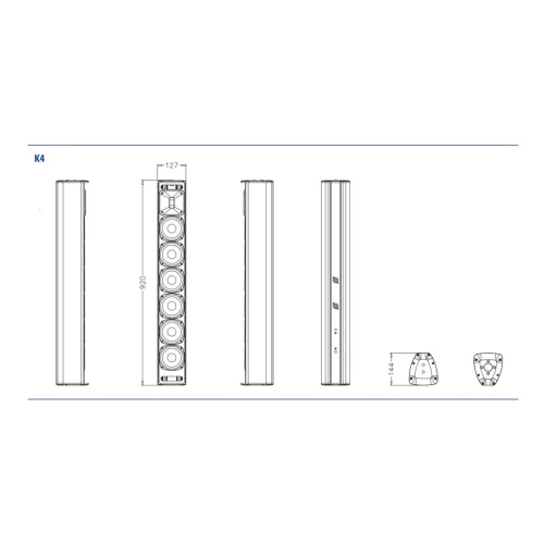 FDB Audio K4 Пассивная звуковая колонна, 200 Вт., 6х4"
