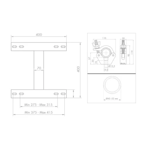 GUIL ADT-30 Адаптер Ø35 для установки ферм 290-400 мм