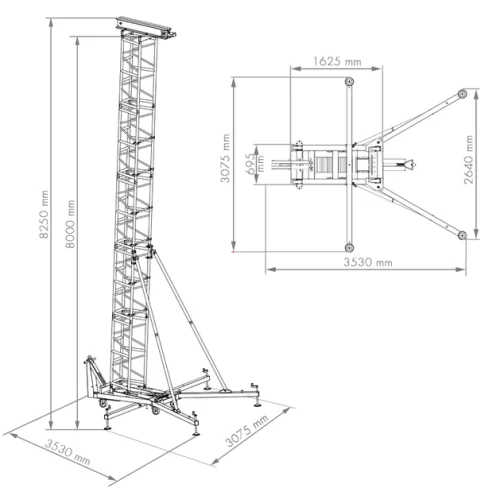 GUIL TMD-570 Башня для линейного массива, высота 8 м., грузоподъемность 800 кг.