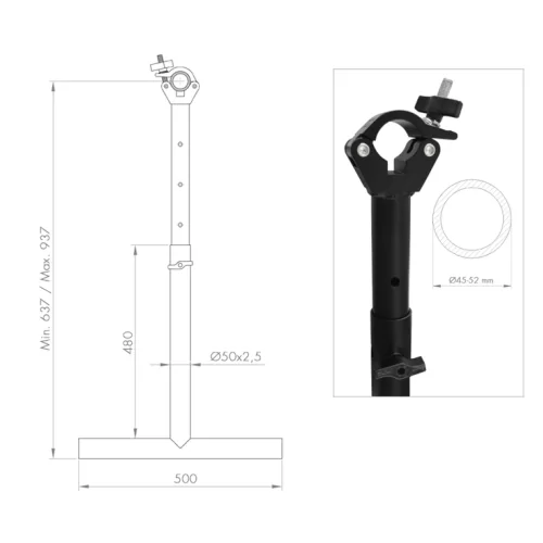 GUIL TTL-01/N Телескопический кронштейн для дополнительных прожекторов