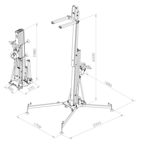 GUIL ULK 500 PLUS Мачтовый подъёмник, высота 6,5 м., грузоподъемность 230 кг.