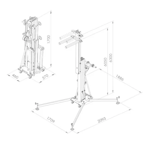 GUIL ULK 500 Мачтовый подъёмник, высота 6,3 м., грузоподъемность 220 кг.