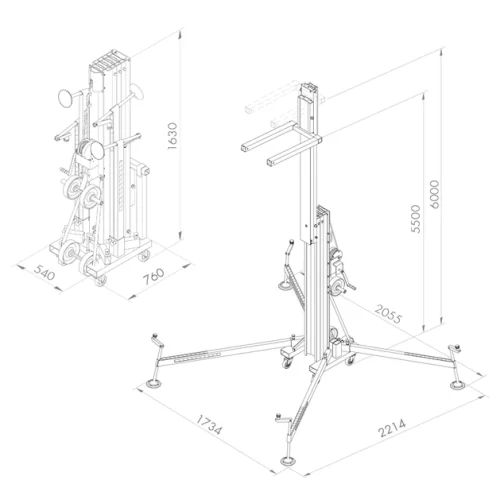 GUIL ULK 600XL Мачтовый подъёмник, высота 6 м., грузоподъемность 350 кг.