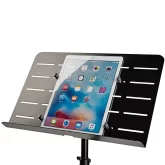 K&M 11965-000-55 Пюпитр оркестровый с креплением под планшет, чёрный, 740-1270 мм