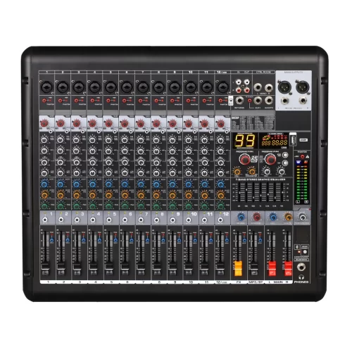 LAudio AG-12P Активный микшерный пульт, 12 каналов, 2х300 Вт., FX, MP3, Bluetooth