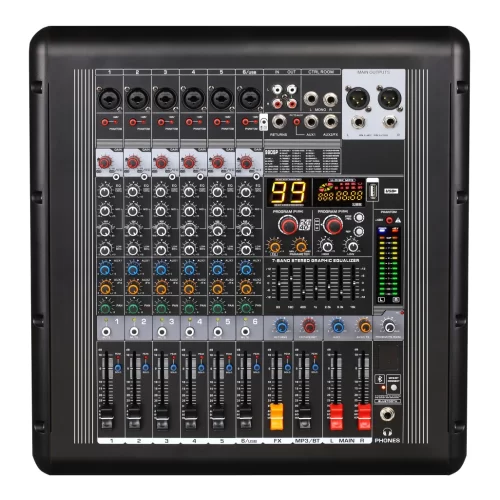 LAudio AG-6P Активный микшерный пульт, 6 каналов, 2х300 Вт., FX, MP3, Bluetooth