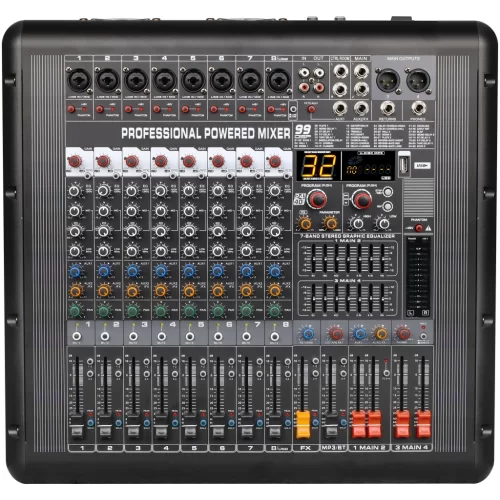 LAudio AG-8PX4 Активный микшерный пульт, 8 каналов, 4х500 Вт., FX, MP3, Bluetooth