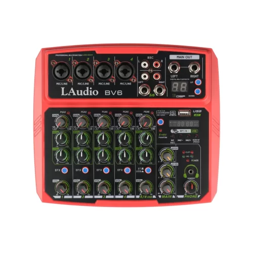 LAudio BV6 6-канальный микшер, FX, MP3, Bluetooth