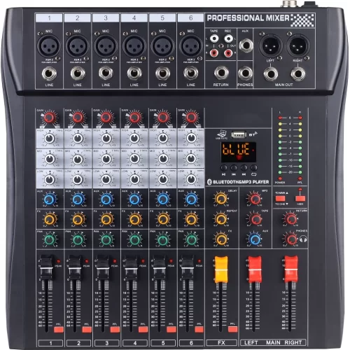 LAudio GT-06 6-канальный микшер, FX, MP3, Bluetooth