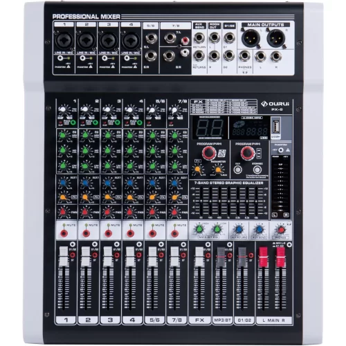 LAudio PX-8 8-канальный микшер, FX, MP3, Bluetooth
