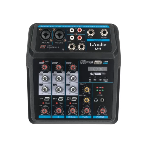 LAudio U4 4-канальный микшер, MP3, Bluetooth