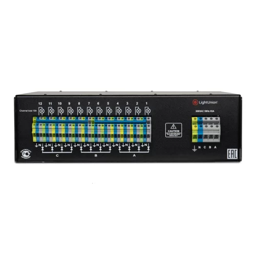 Light Union DDR 12-16L Диммер рэковый, 12 каналов по 3 кВт, помехоподавляющие фильтры
