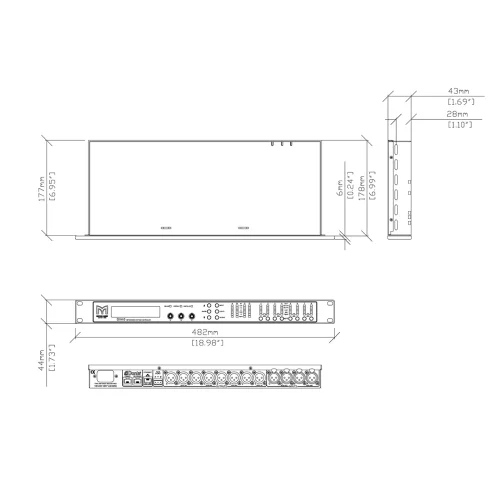 Martin Audio DX4.0 Акустический процессор, 4х8, Dante