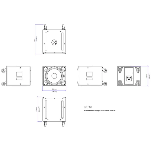 Martin Audio SX118 Пассивный сабвуфер, 2000 Вт., 18"