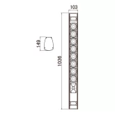 Prestel WCL-308 Звуковая колонна, 30/60/120 Вт. - 100В; 240 Вт. - 4Ом., 8х3"