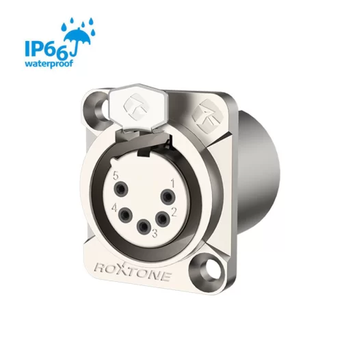 Roxtone RX5FDWP-NG Разъем XLR панельный мама 5-ти контактный, IP66