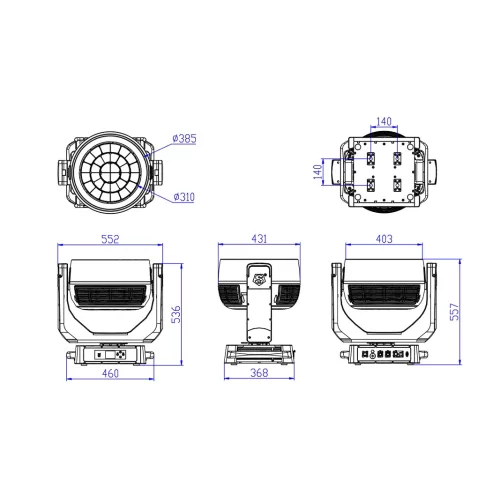 Silver Star SS9692XLEM NF9 Вращающаяся голова Wash, 32х50 Вт., RGBL, LED-кольцо RGBCW, IP66