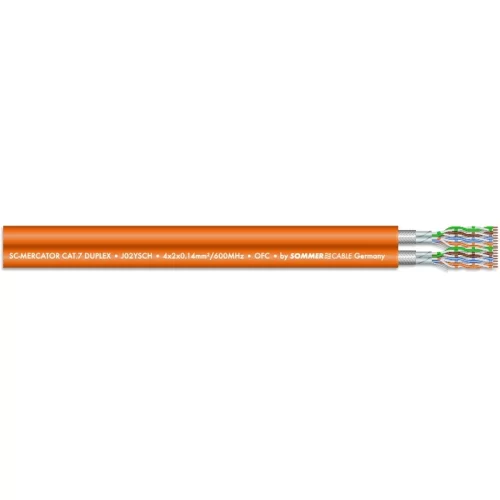 Sommer Cable SC-MERCATOR CAT.7 INSTALL DUPLEX (580-0295FC) Двойная витая пара, 2х(4х2х0,57)мм2