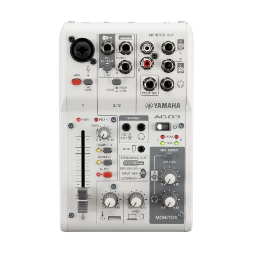 Yamaha AG03MK2 White 3-канальный микшер с USB-аудиоинтерфейсом