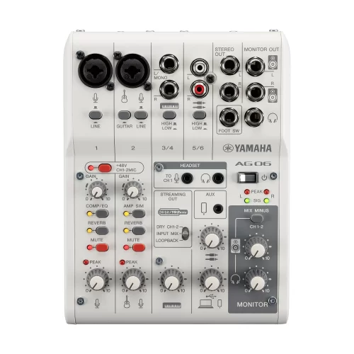 Yamaha AG06MK2 White 6-канальный микшер с USB-аудиоинтерфейсом