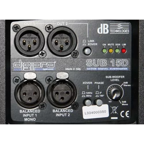 DB Technologies SUB15D Активный сабвуфер"band-pass", 800 Вт, 15"